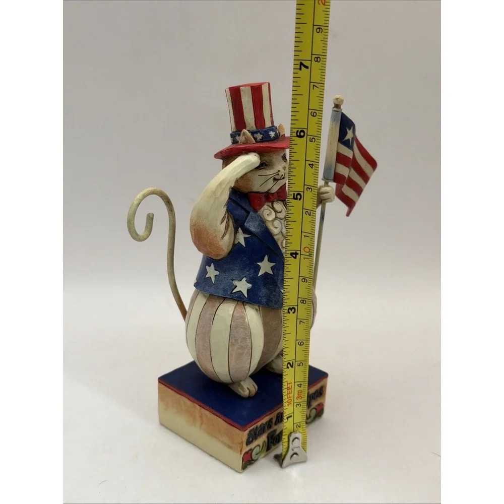 Jim Shore Heartwood Creek Resin Cat Figurine Stars and Stripes Patriotic
